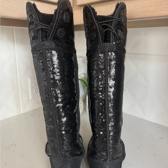 UGG black Sequin Fur-Lined Boots - Picture 5 of 15